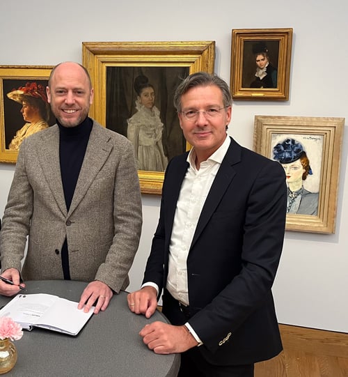 Tekenmoment samenwerking Singer Laren en Banning Advocaten